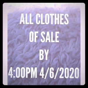 Everything will off sale today at 4:00pm